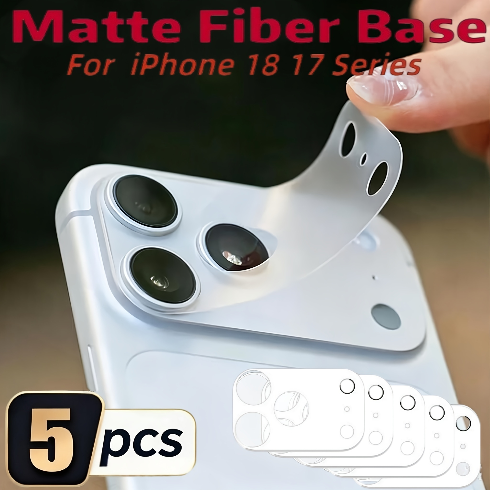 TEMU 5pcs Matte Hollow For The Rear Lens Compatible With Iphone Duo 18 Pro Max 18 Pro 17 Pro 17 Pro Max Protection, Scratch-resistant, Durable & ,