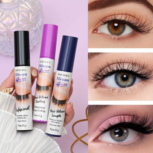 set de 3 mascarillas - gran capacidad, 3 cabezales de cepillo diferentes, resistente y al , , rápido, no grumos, rizos, volumen, extensión natural, alargamiento y volumen, regalo