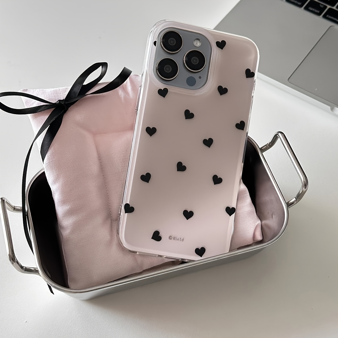 TEMU Phone Case: Minimalist And Premium Heart Pattern Cute Cartoon Glasses Bear Phone Case, Compatible With Iphone Models Including 17 Pro Max, 16,