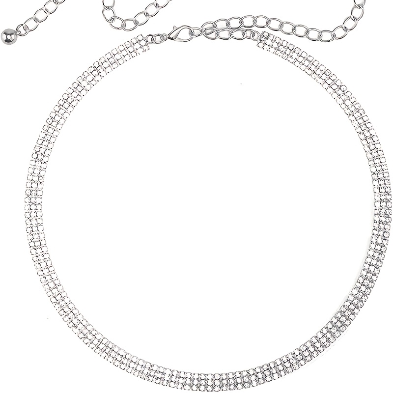 TEMU A Golden/silvery Rhinestone-encrusted Fashionable And Versatile Decorative Belt