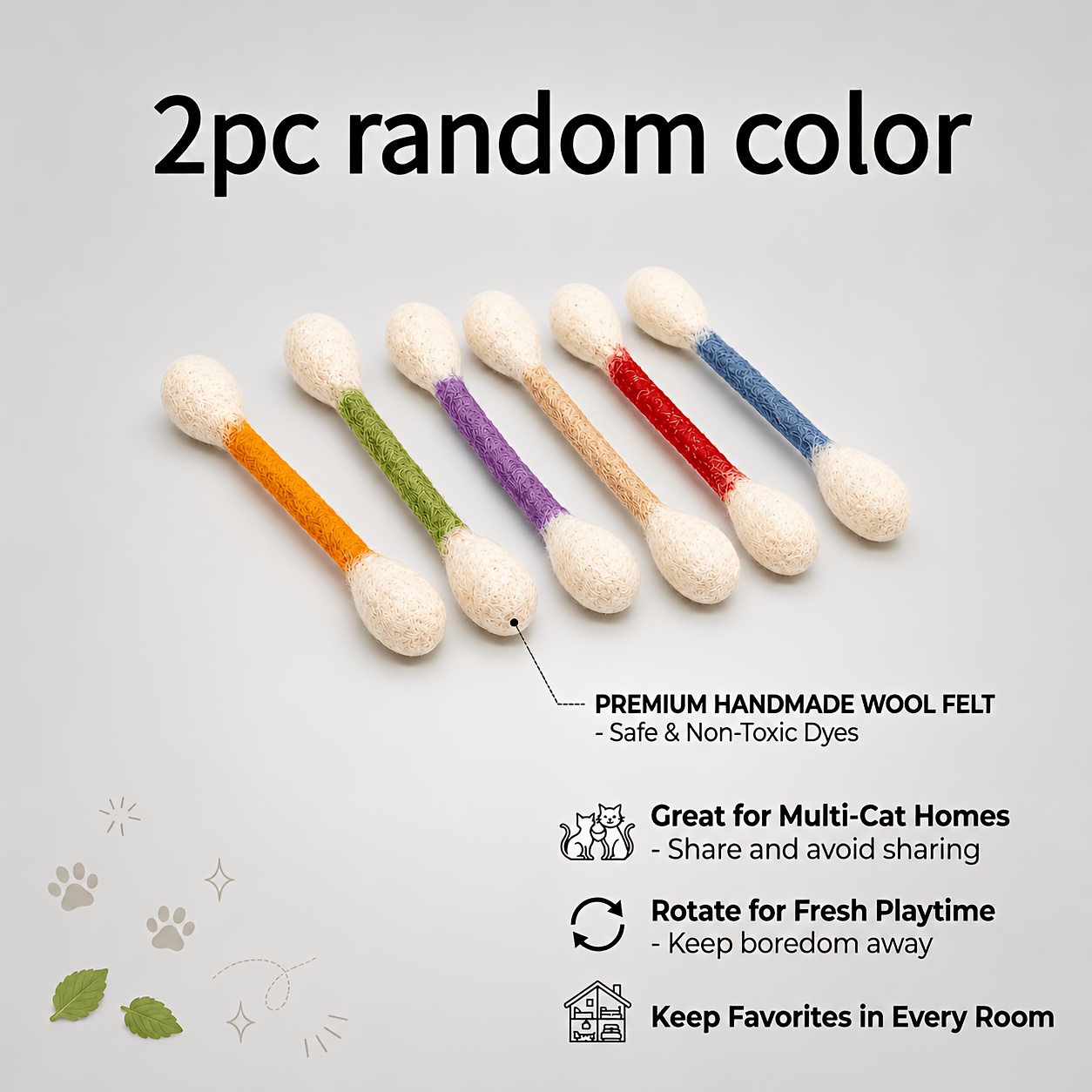 Image of Teasing Wand Random Color , Chew-resistant Dental Rope Cat Toy, Interactive Game Supplies, Suitable For Small And Large Cats, Play Additions Gift, Without Battery