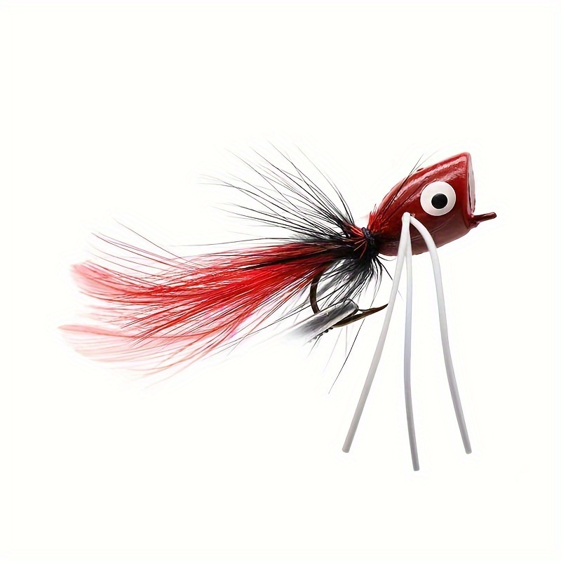 5Pcs Fly Fishing Poppers Flies Lures Topwater Bluegill Bass Trout