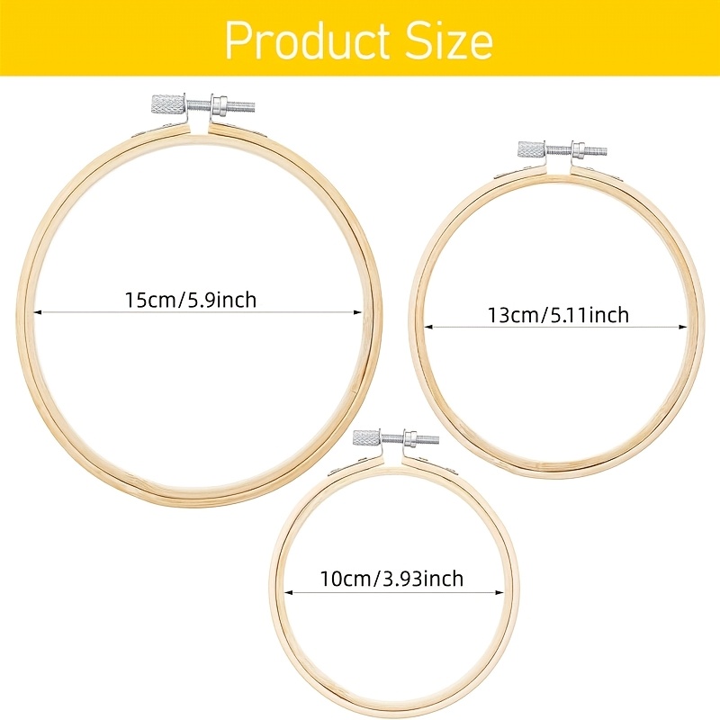 3pcs Embroidery Hoop Set with Anti-Slip Design