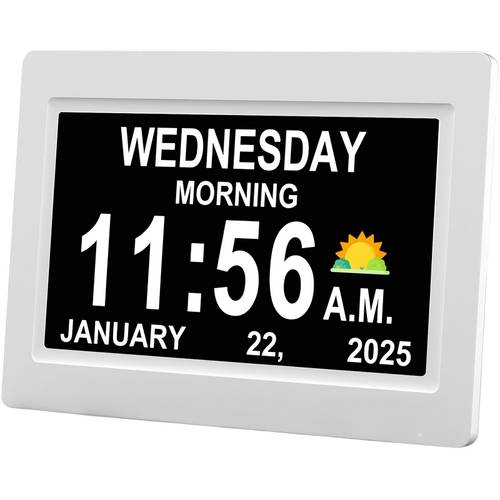 clock for seniors large display calendar clock with alarms wall desk clock electronic photo frame calendar clock functions usb powered no remote control