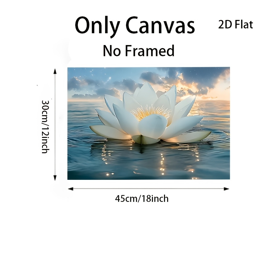 TEMU 2d Flat, 2d Flat, [2d] Flat, 1pc Wood Framed Or Olny Canvas For Horizontal 30*45cm/40*60cm Painting Modern Abstract Floral Wall Art Decorative