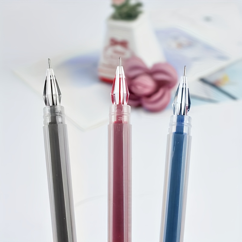 TEMU Set Of 6 Gel Pens, 0.38 Mm Fine Point, Large Capacity, Smooth Writing, Suitable For Office And School Use