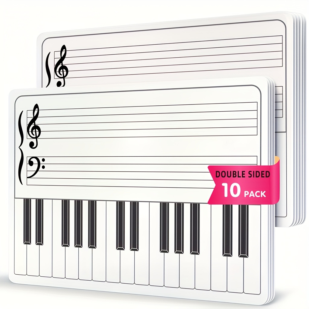 Image of 10 Sheets Of A4 Music Score Double-sided Erasable Whiteboard Cards, Reusable On Sides, Suitable For Home And School Learning Presentation Tools, Enhancing Teenagers' Learning, High-quality Printing