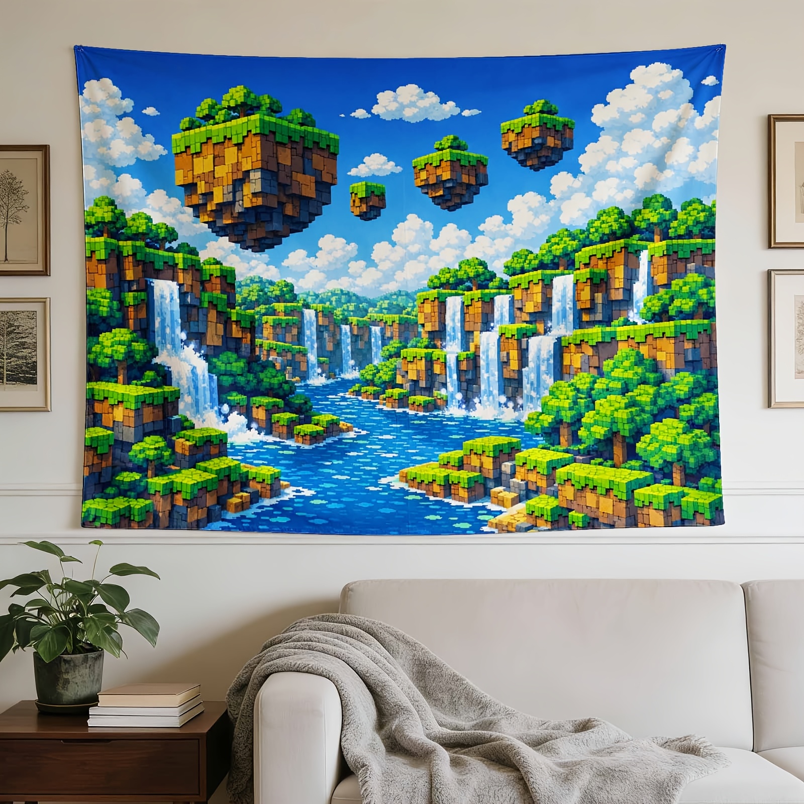 TEMU A Stylish Tapestry, Pixelated , Nature Landscape, Sprucing Up Wall Decor In Homes, Dorms, And Bedrooms