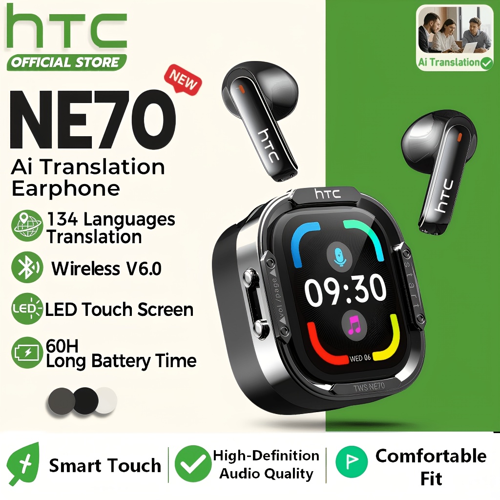 item picture   new wireless earbuds feature a multifunctional lcd touchscreen display and a futuristic mecha   with long lasting   and ultra low latency   provide a   and     suitable for  