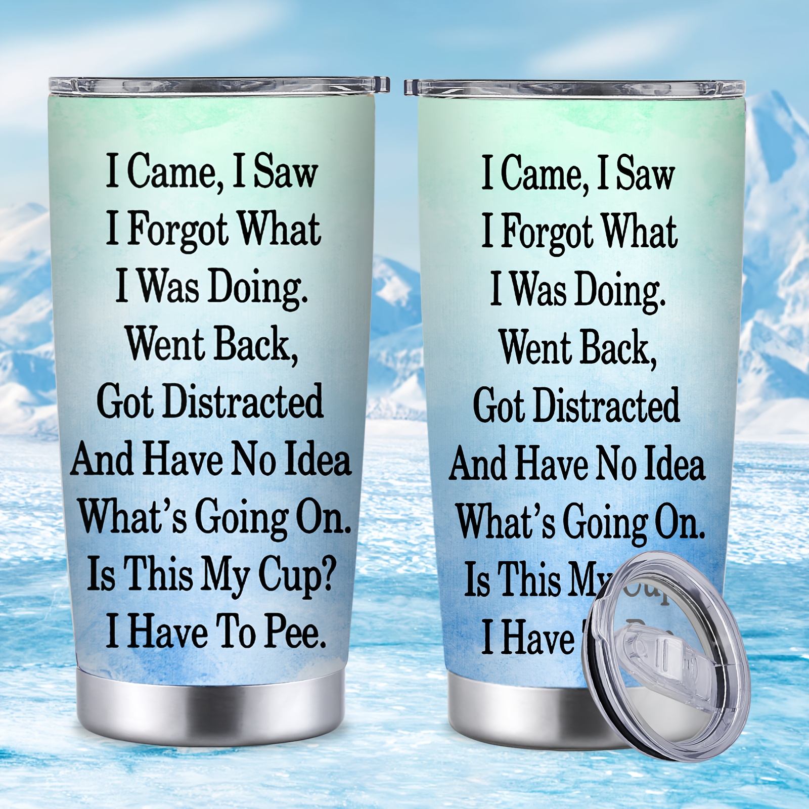 TEMU 1pc 20oz Funny Forgetful Quote Insulated Tumbler, I I Saw I Forgot What I Was Doing Stainless Steel Travel Coffee Mug, Back To School Teacher