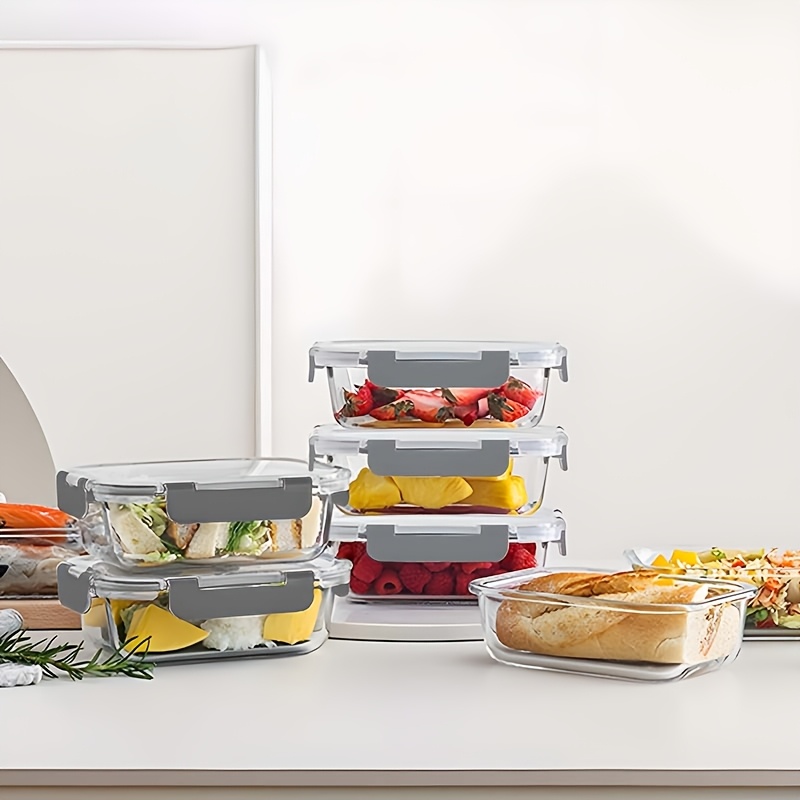 stackable 20pcs glass food container 10 lids 10 containers multi purpose meal prep and pantry with airtight lids oven microwave refrigerator and dishwasher safe durable space saving design   heating   and organization Product details 4