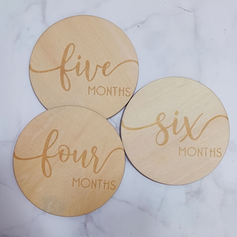 wooden milestone coasters 1 12 month anniversaries   celebrating your   growth details 3