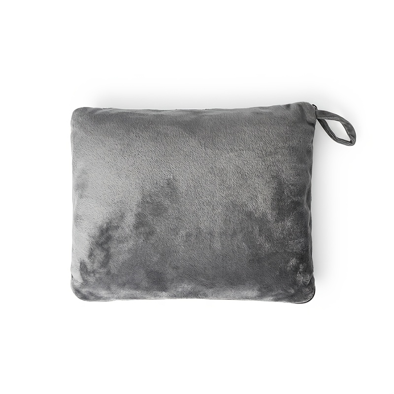 Airplane Travel Blanket with Carrying Bag, 2-in-1 Compact Pillow & Blanket, Soft Flannel Throw for Travel, Car, Office, Airplane Essentials