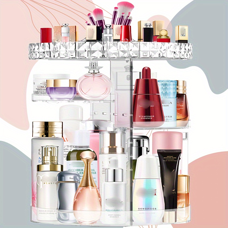 

Makeup Organiser Rotating Adjustable Large Capacity Cosmetic Organiser Transparent Makeup Organiser And Storage Racks