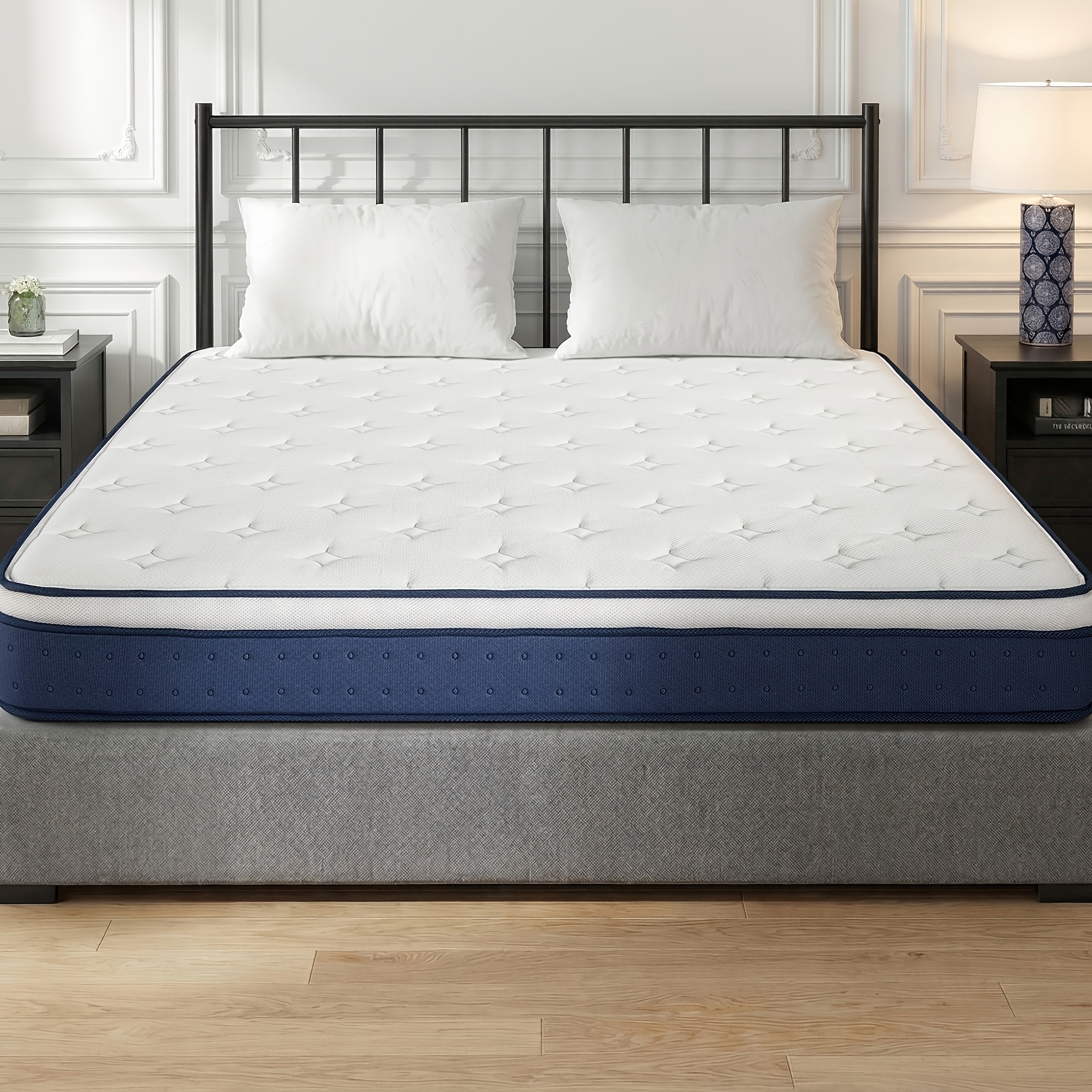 Full-size Gel Memory Foam Mattress With Hybrid Pocket Springs & 7-zone Support - Cooling Bed Suitable For Back,, Breathable Cover, Foam/ For Heavy Sleepers
