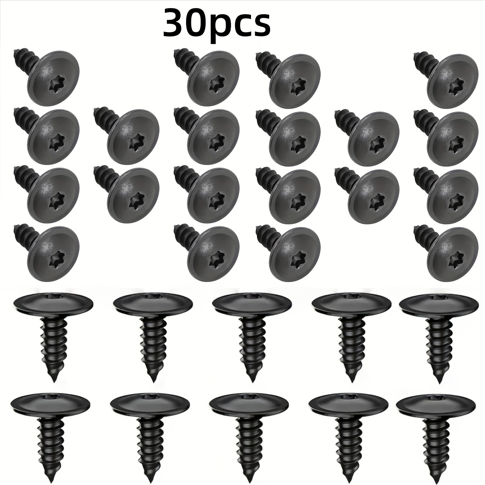 TEMU 30pcs Universal Automotive Screws And Fasteners For Golf 4/5/6/7, Mk3/4/5/6, Bora, Cc, B5/b6 | Heavy Duty Iron Self-tapping Screws With Metallic