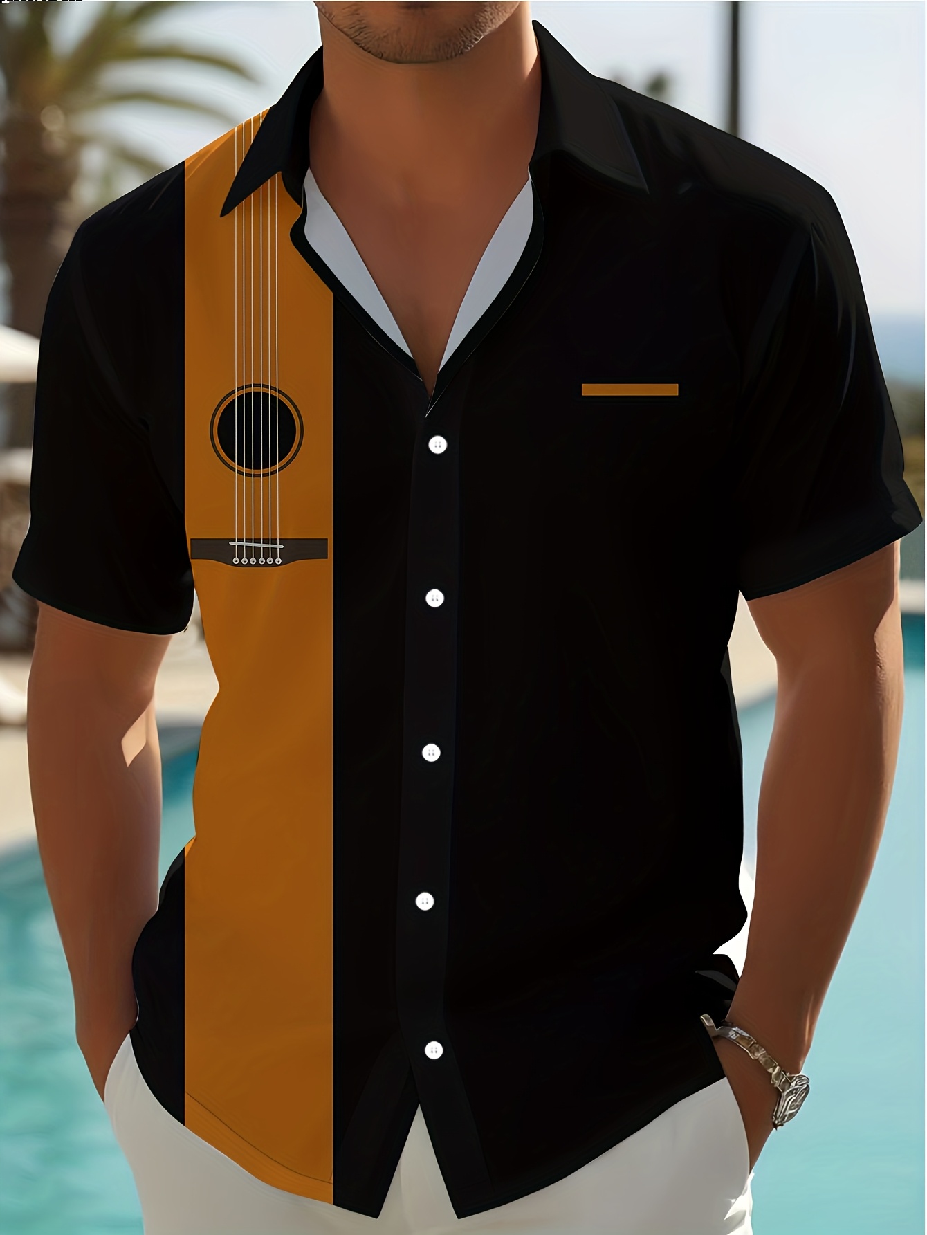 Men's Novelty Button- Collar Shirt