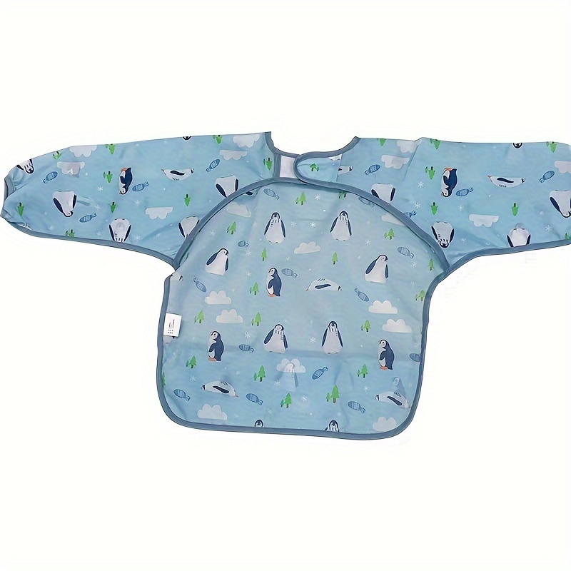 1pc Waterproof Bib with Hood, Adjustable Snap Closure, Polyester Fiber, Unisex Feeding Apron, Easy Clean