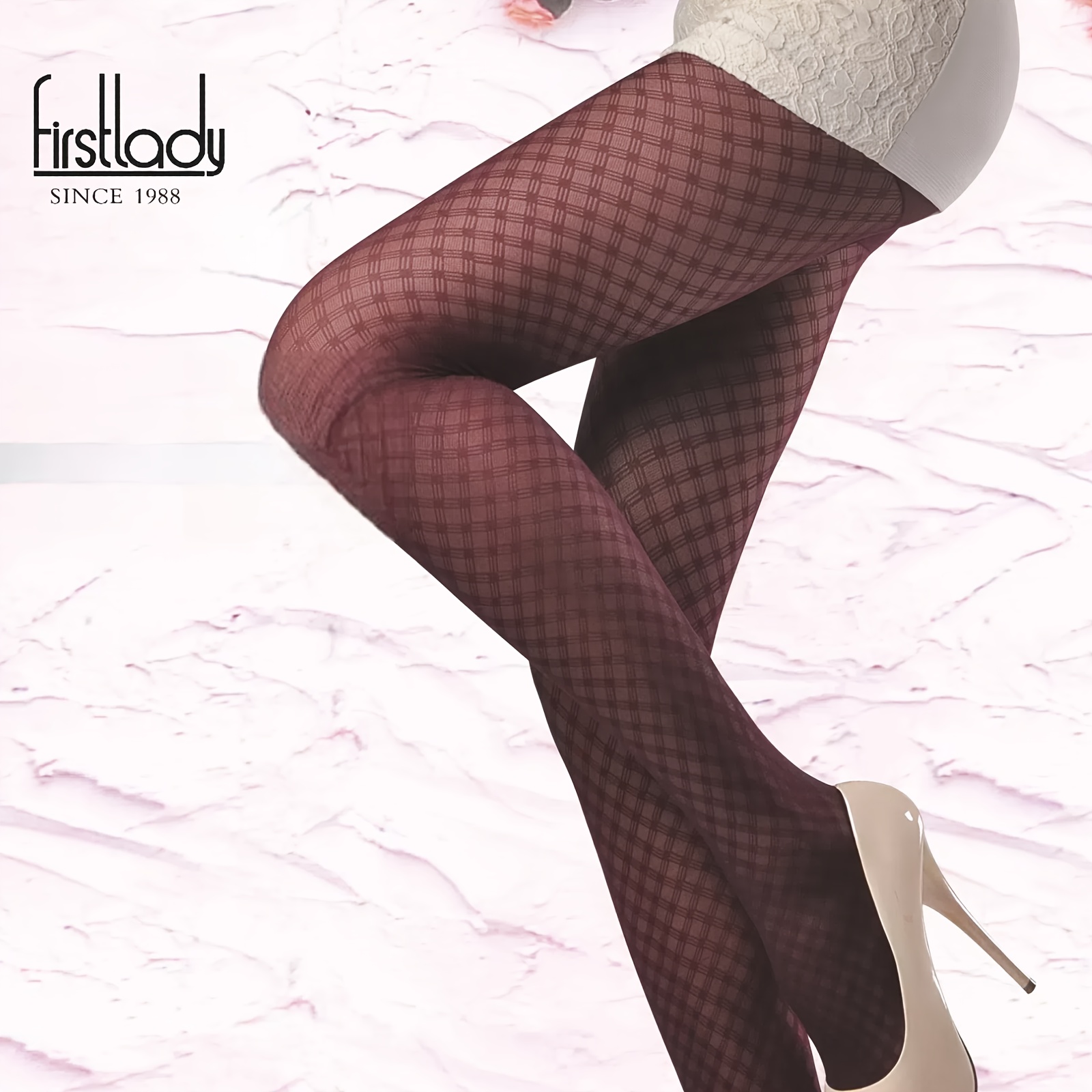 

Argyle Pattern 15d Tights, Hot Slim Fit Pantyhose For Spring & Autumn, Women's Stockings & Hosiery