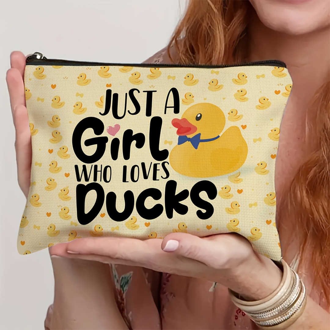 TEMU 1pc Cosmetic Bag, Lady Girl , Lovely Purse Bag Zipper Cosmetic Bag, Travel Interesting Duck Goods Birthday Gift For , Daughter, Sisters, Travel Cosmetic Bag, Portable Toiletries Storage Bag