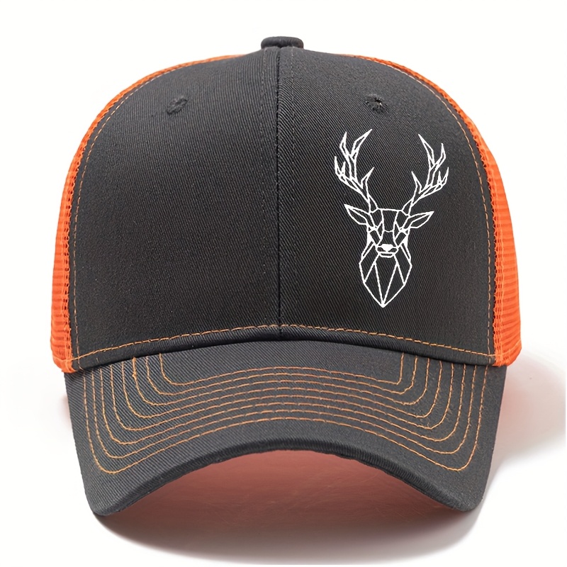 E-shop Modische Baseballkappe mit gedrucktem Hard-Top, gebogener Krempe, atmungsaktivem Mesh, verstellbarer Tier-Motiv-Hut, für Outdoor-Reisen und