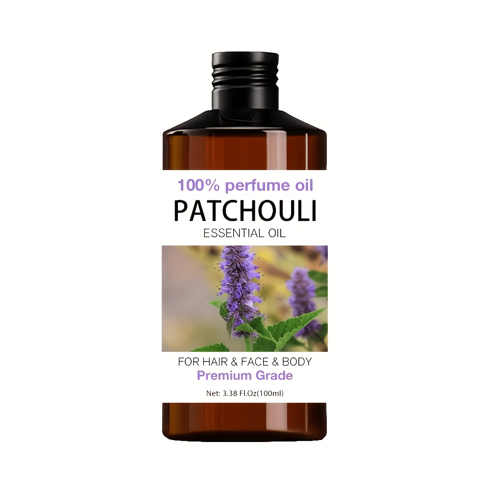 Image of Patchouli Essential Oil, 100ml/ 3.38fl.oz, Care Grade For Nail, Hair & Light Beige Care, Massage, Moisturizing Massage Essential Oil For , Meditation