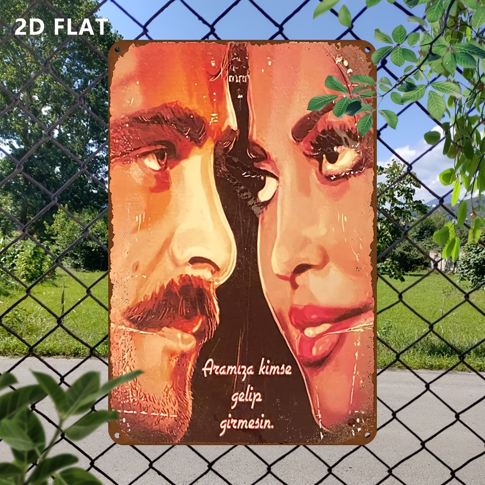 TEMU 2d Flat - 1pc Of 2d Flat Vintage Metal Aluminum Sign, Featuring Aluminum Artwork, Perfect For Vintage Wall Decoration, Garage Embellishment,