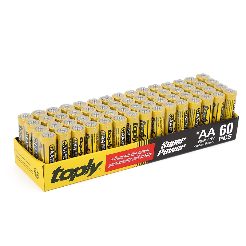 Toply 60pcs Aaa/aa 7/5th Battery Led String Light Carbon Dry Battery Light-up Toy 1.5v Aa 5th Battery Toy Remote Control Battery Microphone Alarm Clock Multi-compatible
