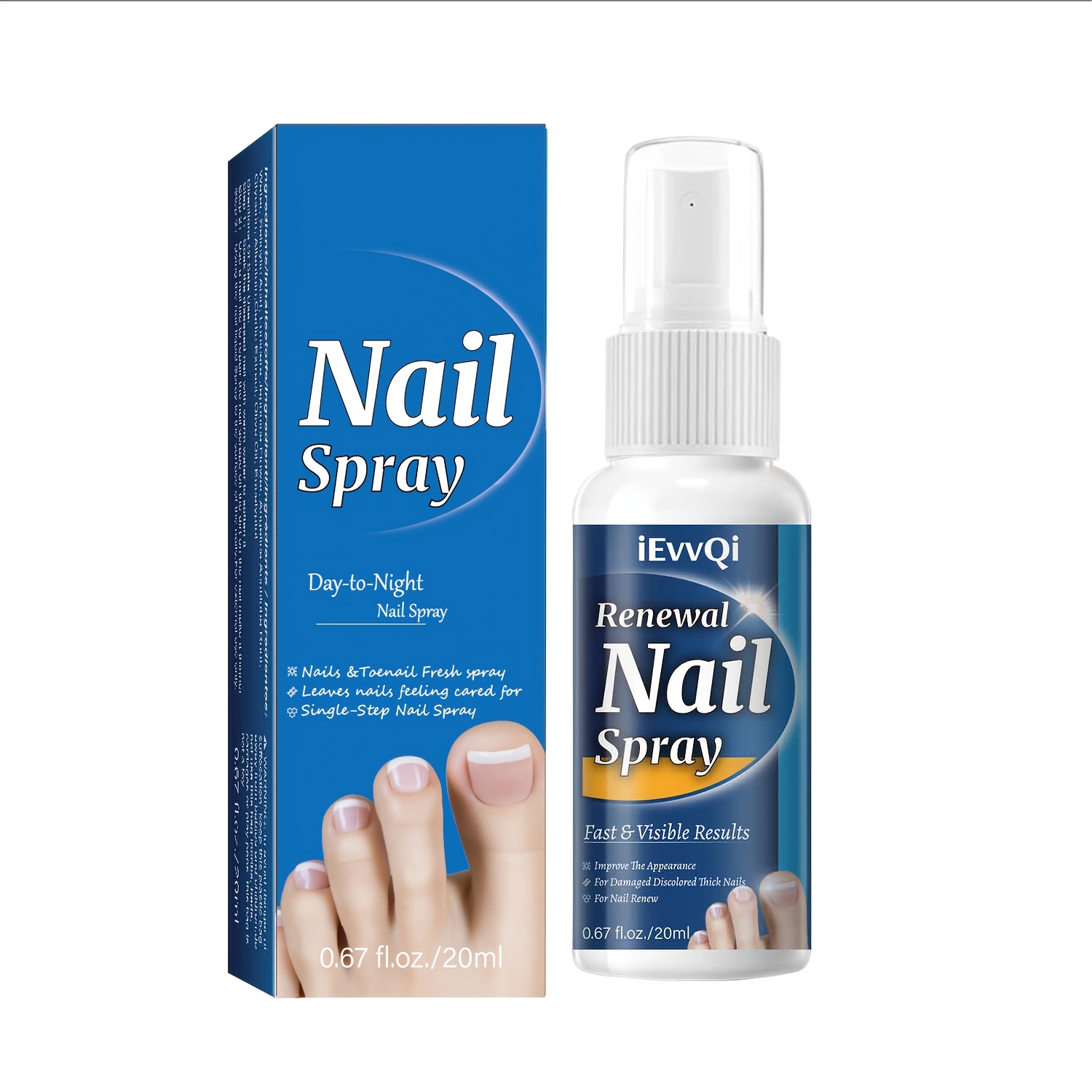 Image of Ievqi Strengthen Toenail&fingernail Spray,protect The Nails- Fast-acting Of Hand &toe Nails And Edges,with Glycerin & Salicylic Acid, Nail Spray,keeping In Good Condition, 20ml.