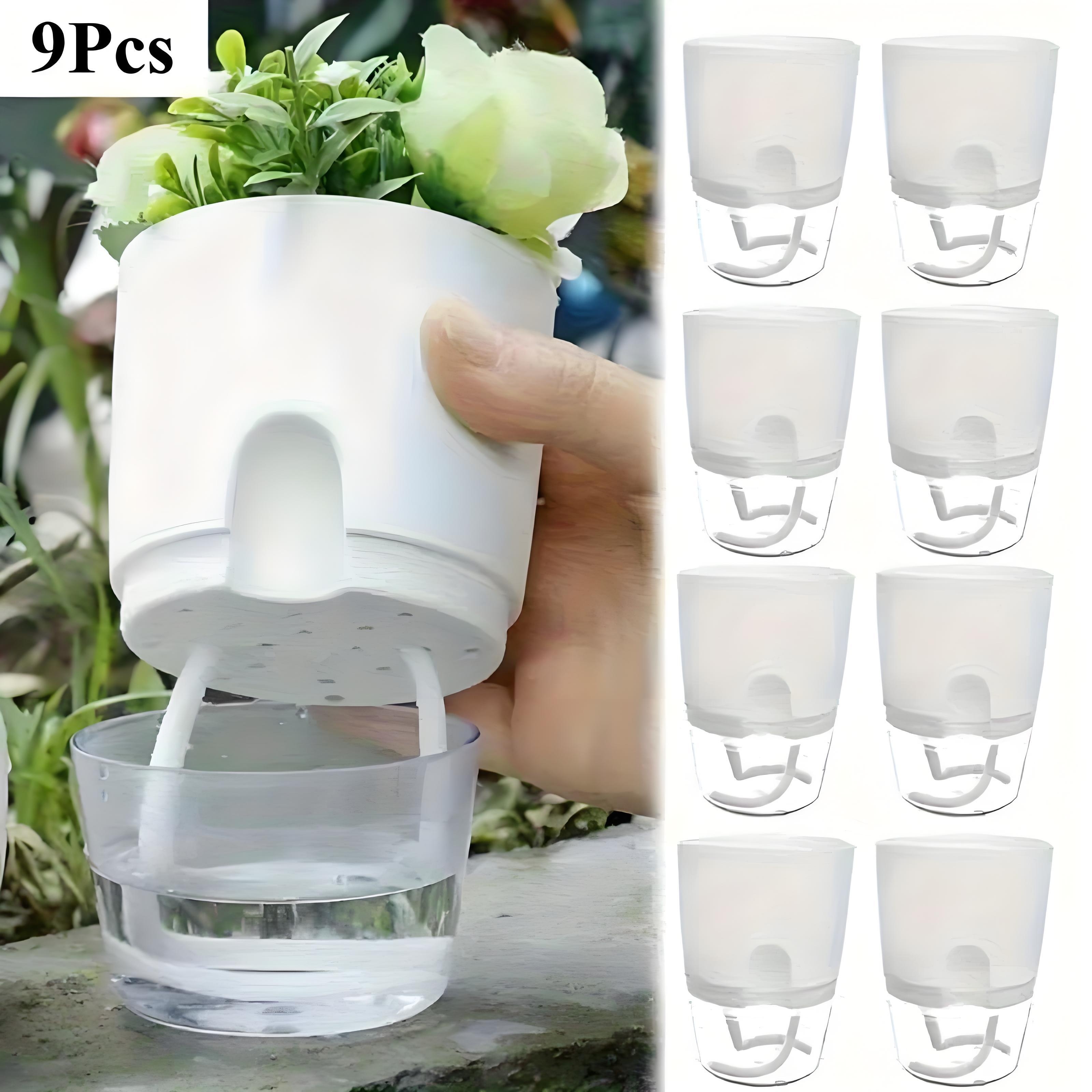 Set Of 9 Self-watering Pots - Small Succulent And Hydroponic Containers, Featuring A Double-layer Design Suitable For Gardening At Home Or , Indoors And Outdoors