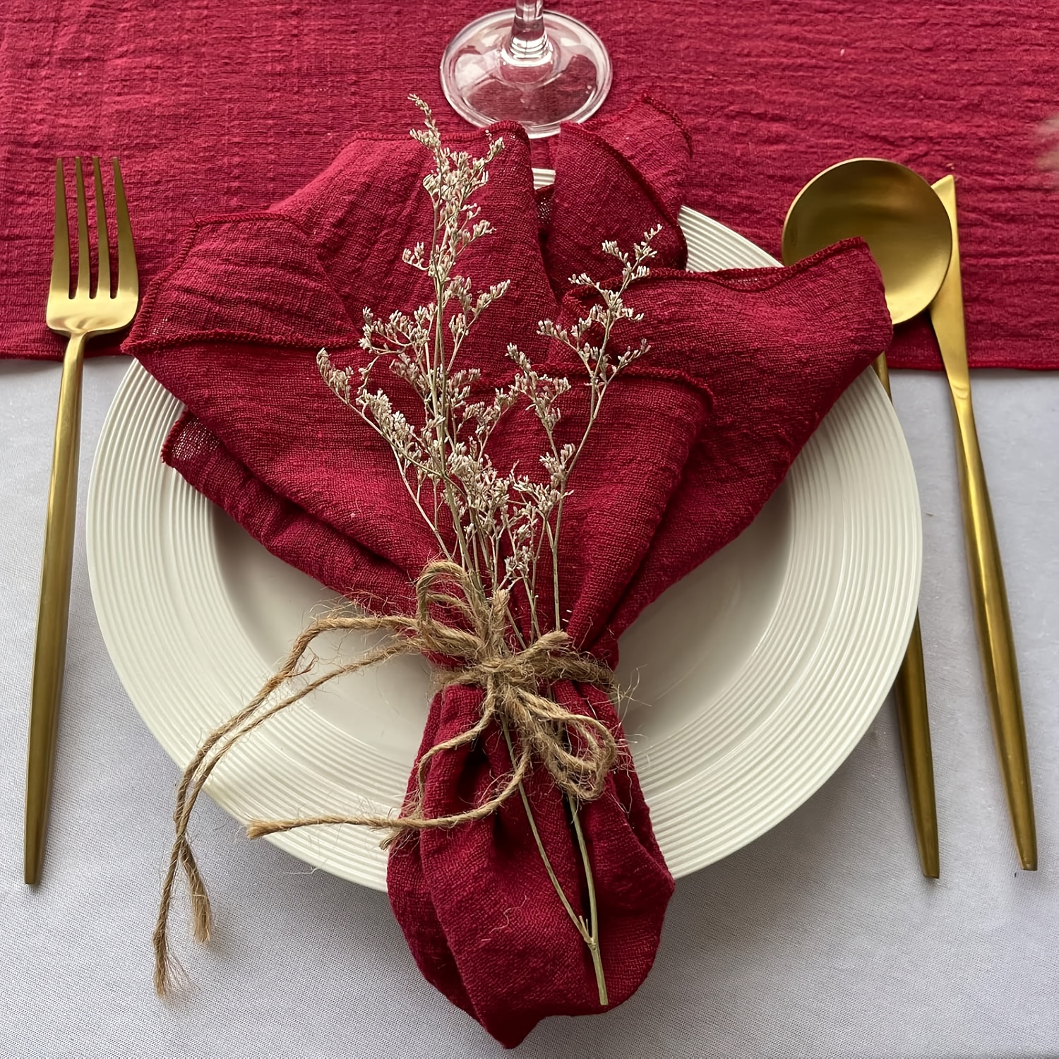 TEMU 10-pack Knot Napkins, Christmas Party Decor, Home Kitchen Decor, Cloth Napkins