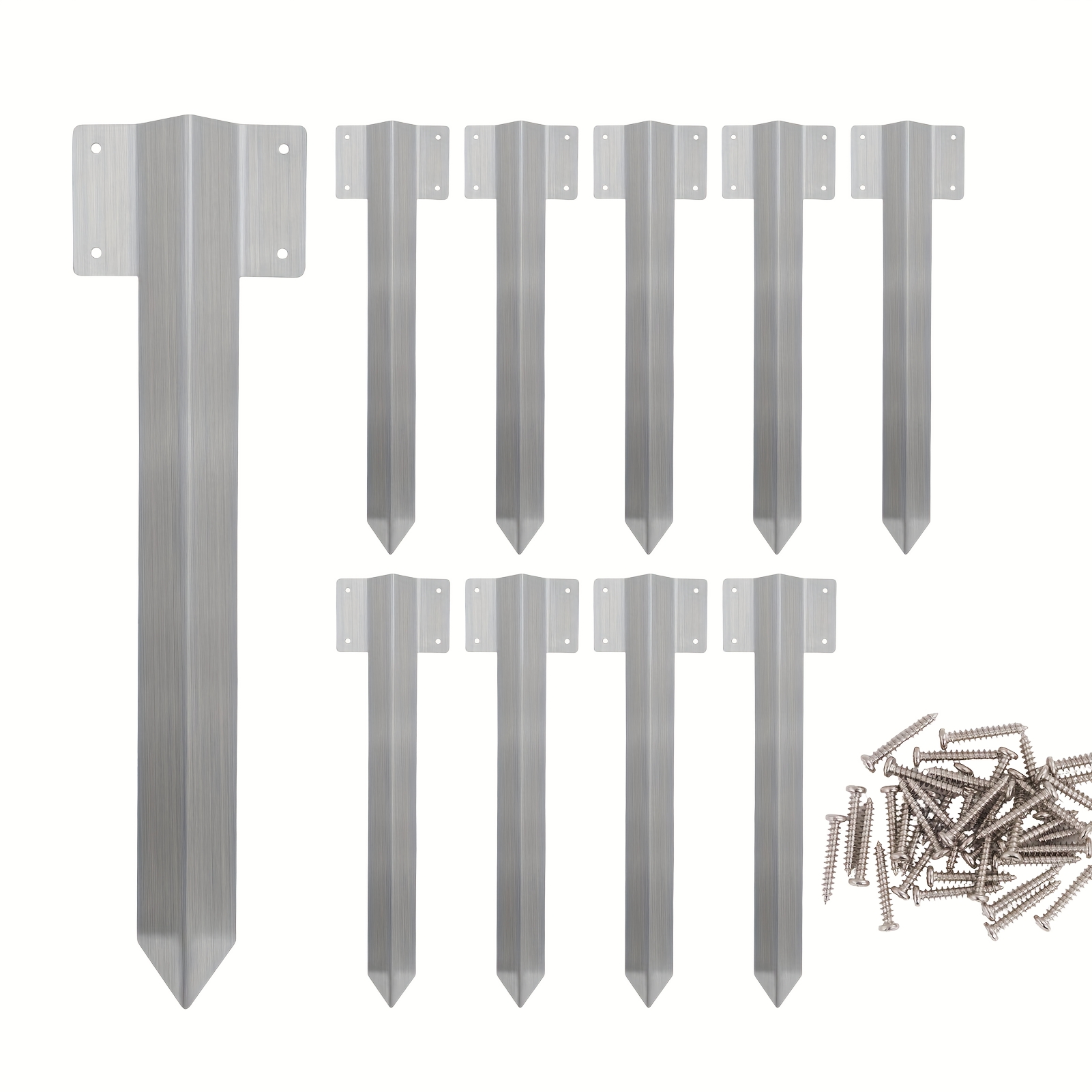 Set Of 10 Sturdy Fence Brackets - Versatile Garden Stake Holder For Wooden Planters And Flower Pots - Galvanized Iron Support For Outdoor Landscaping And Garden Stakes