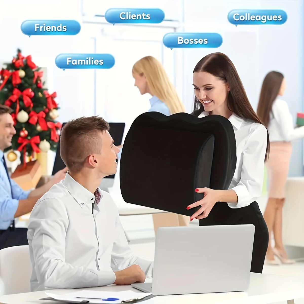 2pcs set of memory slow rebound cushion suitable for office chair cushion car booster cushion etc 1 waist support cushion 1 dining chair cushion back support car office cushion Product details 1
