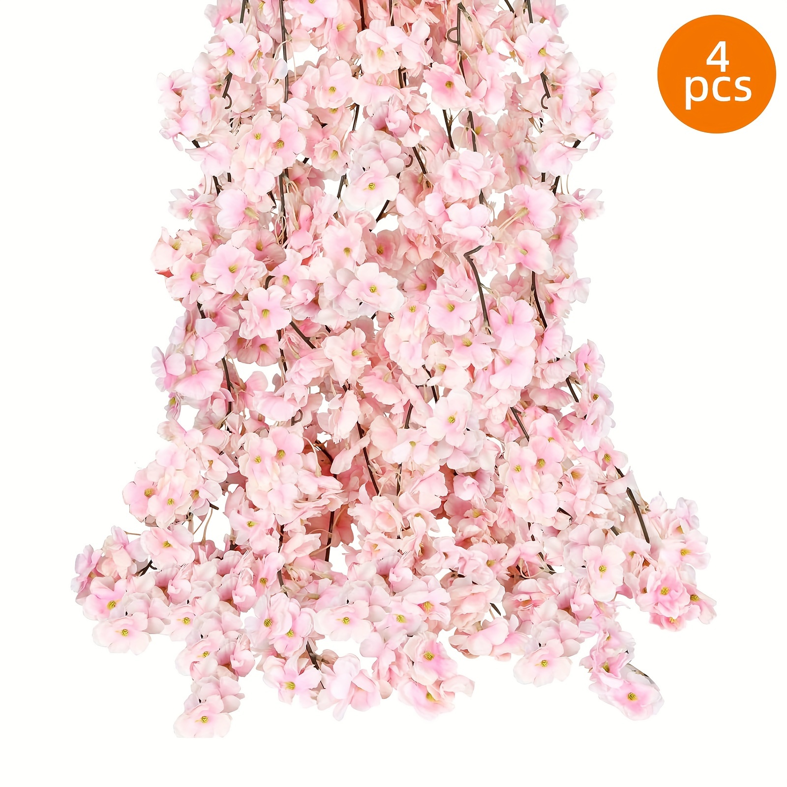 

Flower Wall, 70.87 Inches Hanging Artificial Flowers, 4pcs Artificial Cherry Flower, Vines Artificial Flowers Outdoor Hanging Silk Flowers, Garland For Wedding Party Home Bedroom Decor, Kawaii Cute