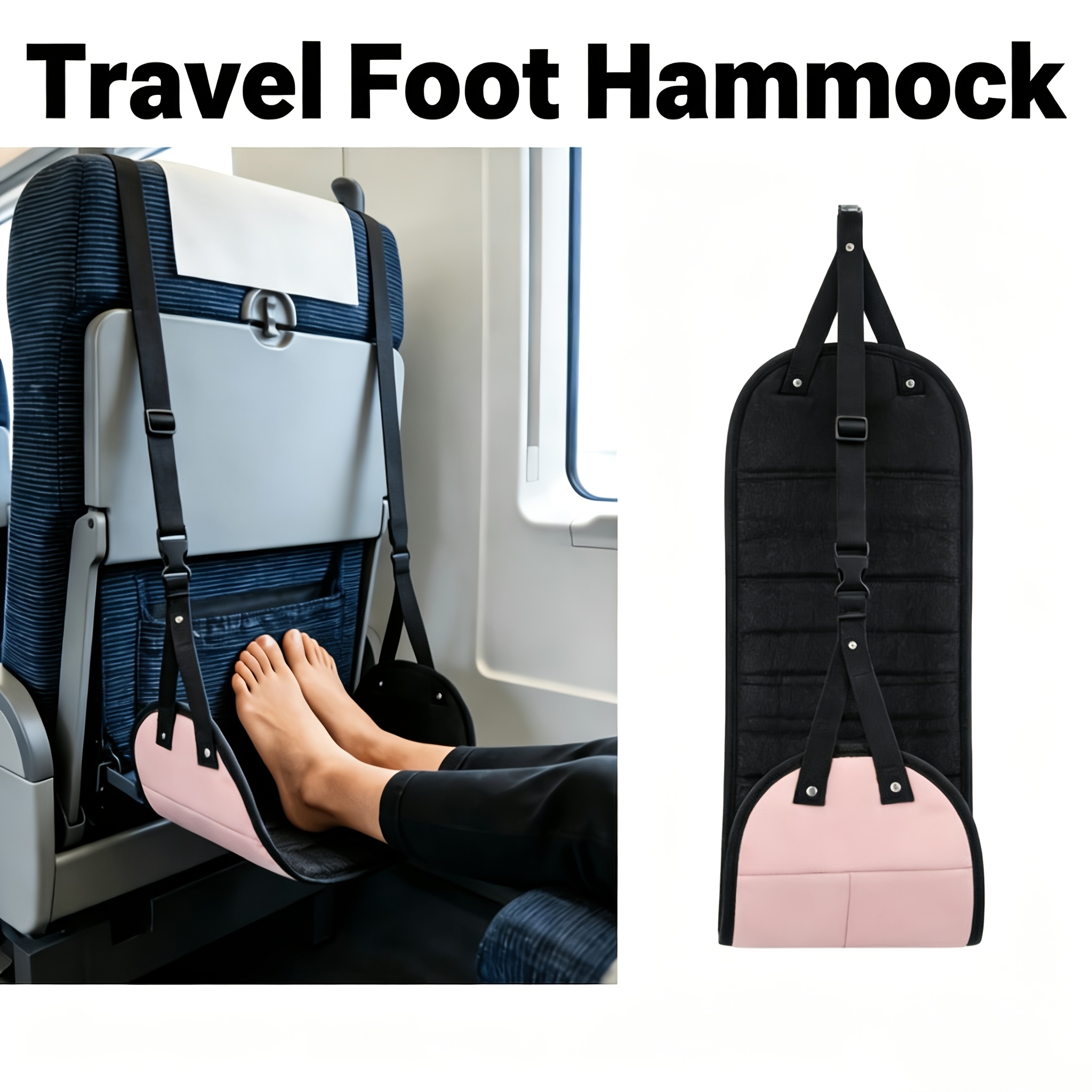 Image of Foot Hammock Rail And Airplane Travel, Airplane Foot Hammock, Adjustable Foot Support Strap, Suitable Long-distance Flights, Essential Travel Accessory
