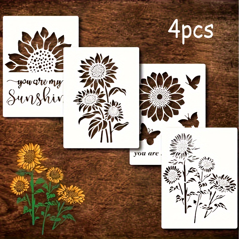 Altri Accessori Da Scrivania Stencil Pittura Floreale Fai Da Te Girasole  Riutilizzabile Modello Di Pittura Stencil Su Legno, Vetro E Decorazione Su  Tela 230627 Da 10,16 €