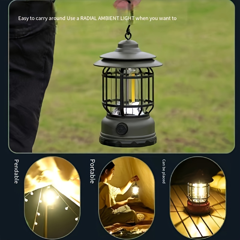 TEMU Outdoor Camping Light Ultra Long Camp Tent Light Camping Atmosphere Lamp Camping Lighting Charging Hand Lamp Lamp Camping Tent Hand Lamp Usb Charging Portable Hand Lamp