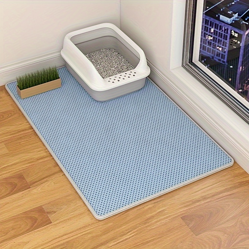 

Double-layer Cat Litter Mat - Large Plastic Litter Box Liner With Filter, Leak-proof Design, Ideal For Pet Cats - Durable And Easy To Clean