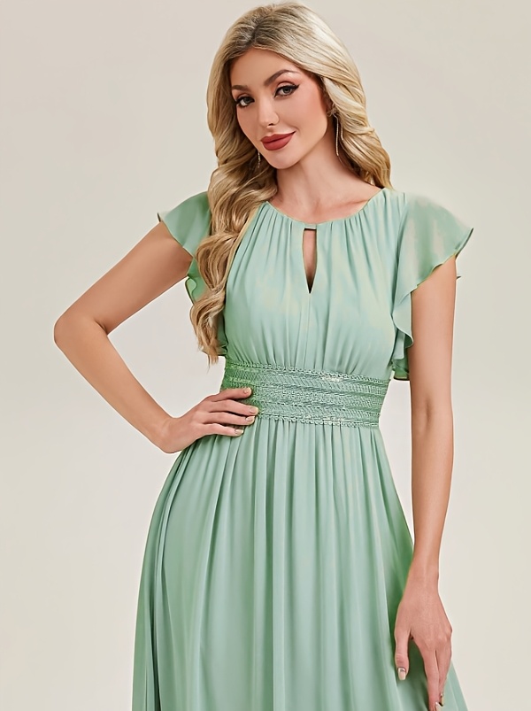 flowy mint green dress Mint Green V-Neck Flowy Prom Dress
