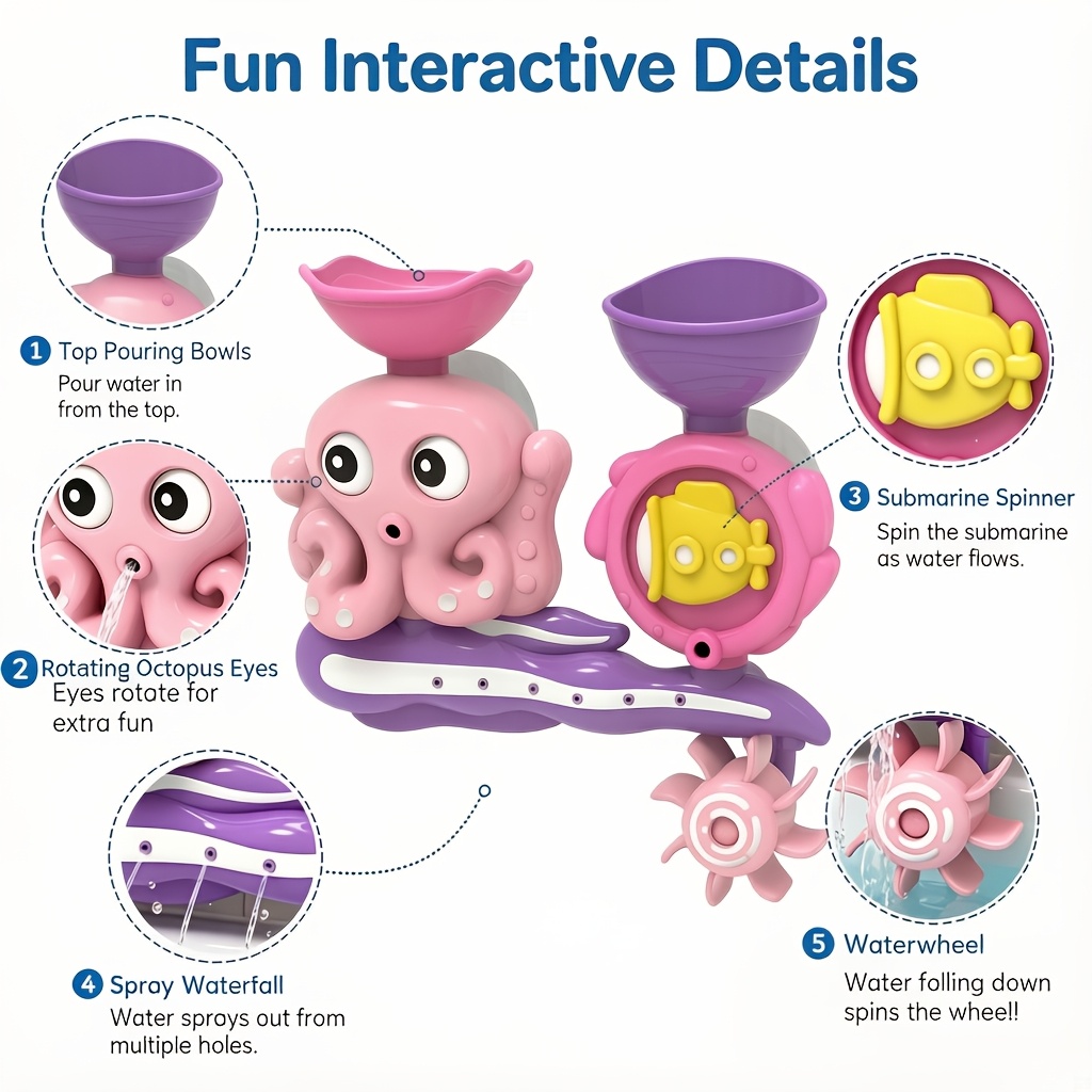 Interactive Suction Cup Bath Toy Set for Youngsters
