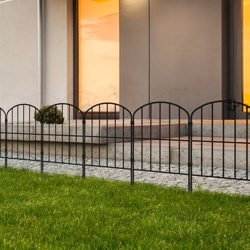 arched fence black metal fence 10pcs per set decorative yard garden fence barrier for plants and animals suitable for garden yard patio and balcony decoration