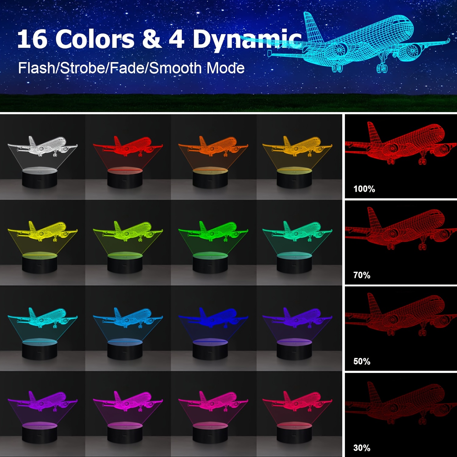 Airplane night light detail