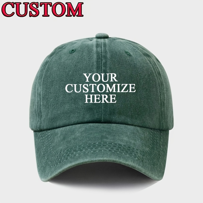 TEMU Gorra de béisbol personalizada - Gorra de poliéster y ajustable para - con tu texto, foto - Disponible en varios colores