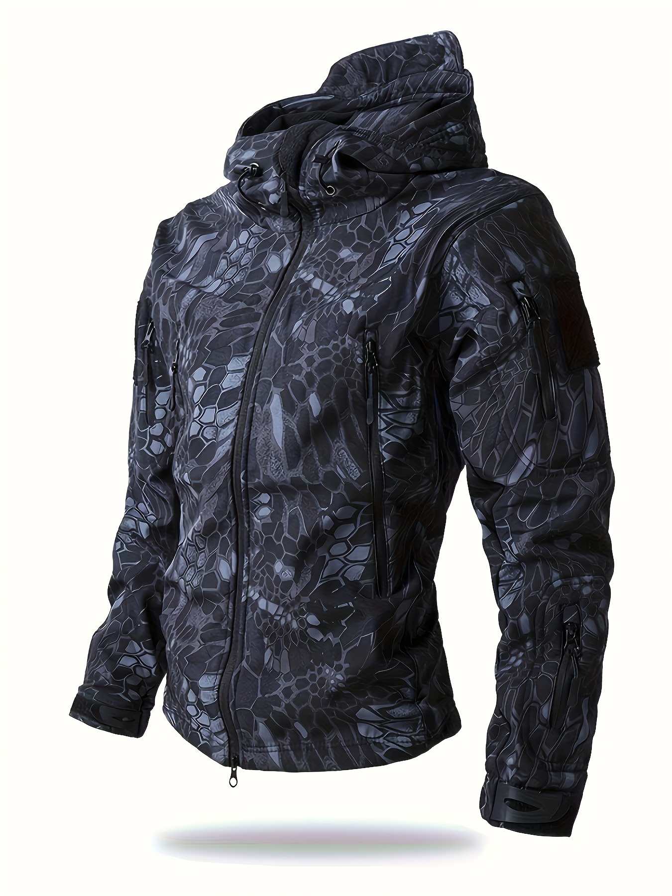 Men's Outdoor Fleece-Lined Softshell Jacket, Windproof & Tear-Resistant