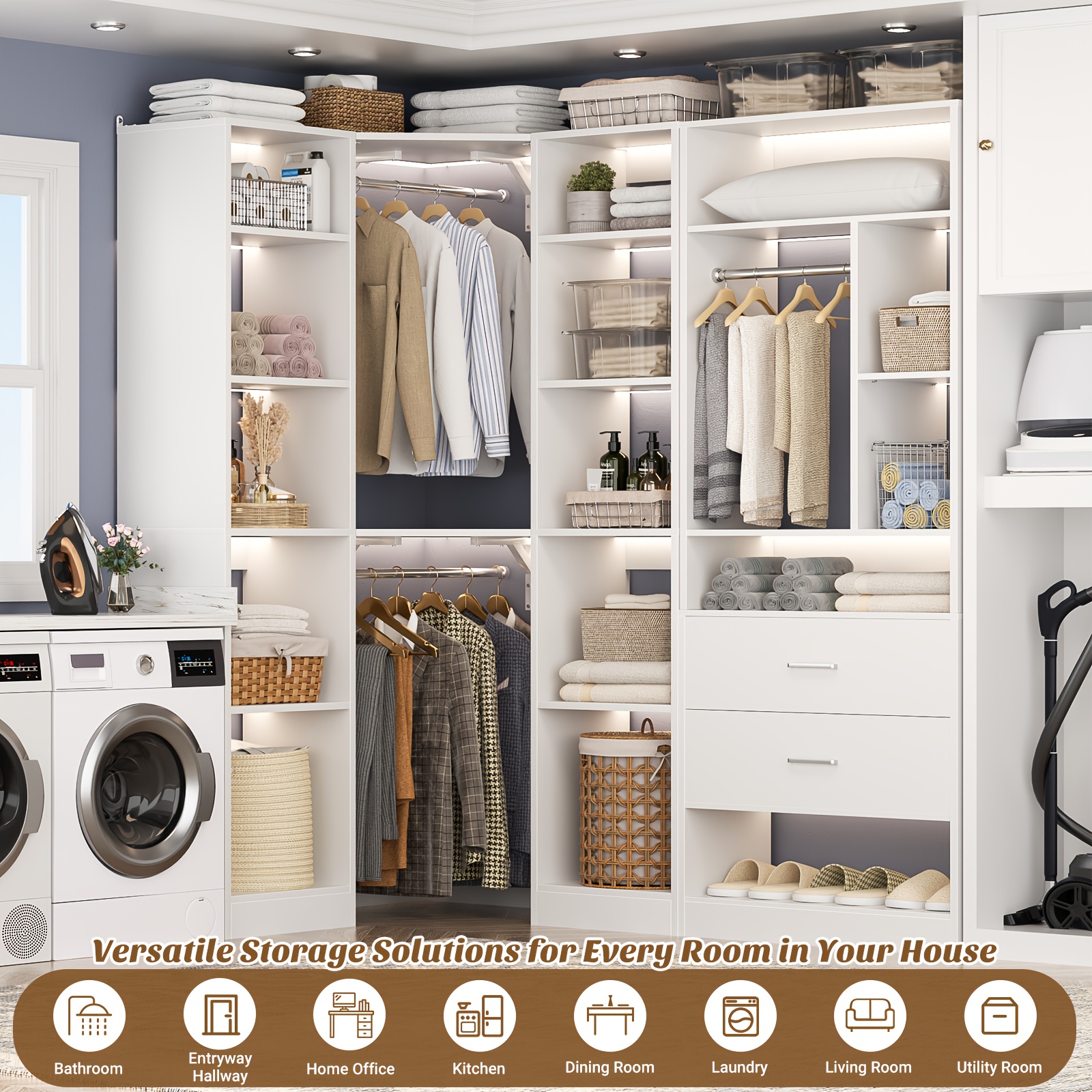 corner 2 sets 63 2 corner closet organizer - Temu