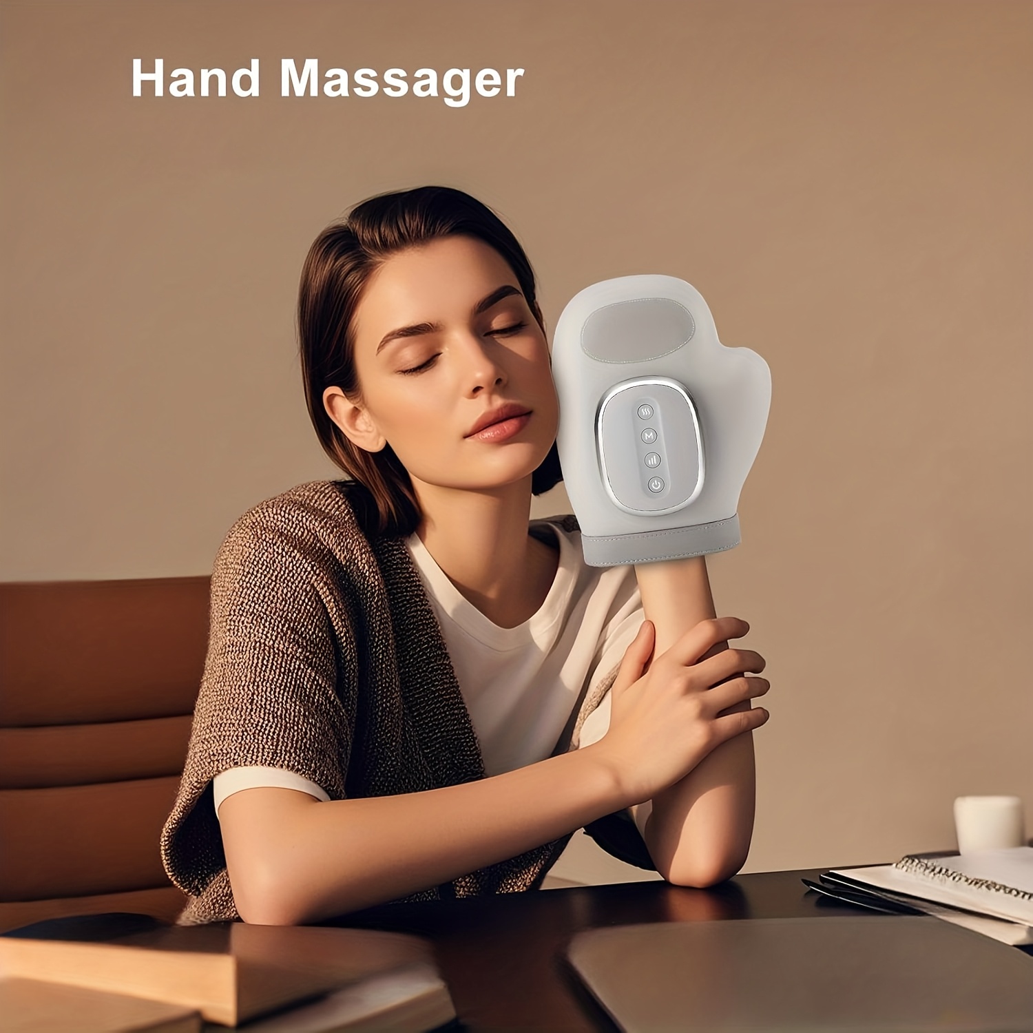 massageur de mains intelligent - cadeau idéal, massageur de mains à pression chaude avec 3   de massage et 5 modèles dondes  . parfait  , femmes et parents Détails du produit 0