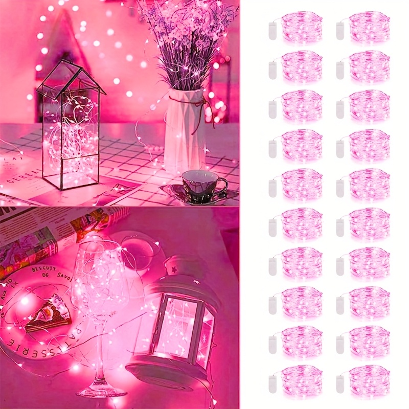 Guirlande Lumineuse LED 6x2m - 20 LEDs Blanc Chaud Par Fil - À Piles - Étanche IP67 - Pour Décoration Intérieure Et Extérieure