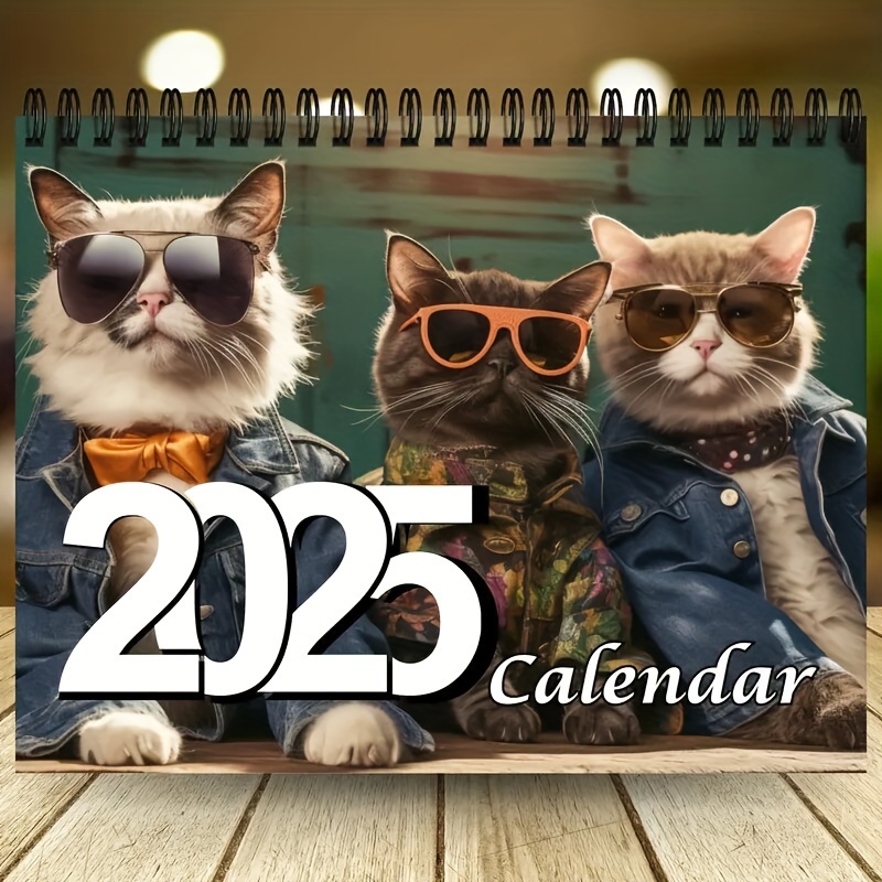 

2025 Cat Lovers Wall Calendar - Charming Cats Design, Monthly Planner, Durable Paper, Perfect Gift For Cat Enthusiasts, Dry Wipe Feature, Everyday View, 1pc