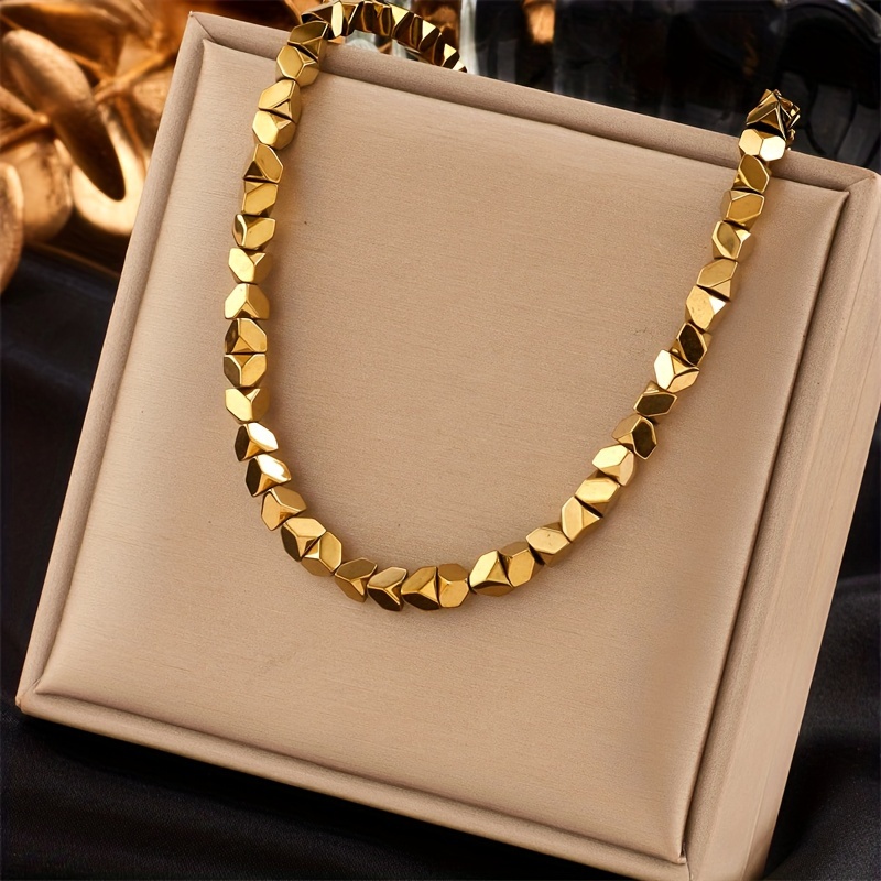 E-shop Europäische und amerikanische Modetrends, leichtes Temperament, High-End-Sense, geometrische goldene Edelstahlkette, Unisex