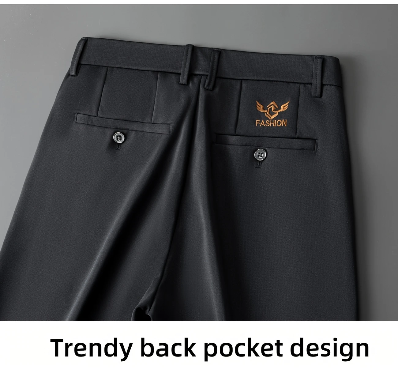 mens casual long pants black stretch fit dress pants waist regular fit polyester 94 spandex 5 button fly woven fabric 210g m alphabet pattern for weekend casual stretch details 15
